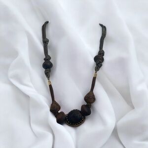 Unbranded Vintage Wooden Bead Boho Strand Necklace 26"